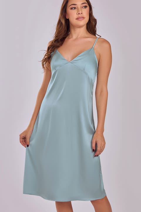 Satin Nightgown with Adjustable Straps