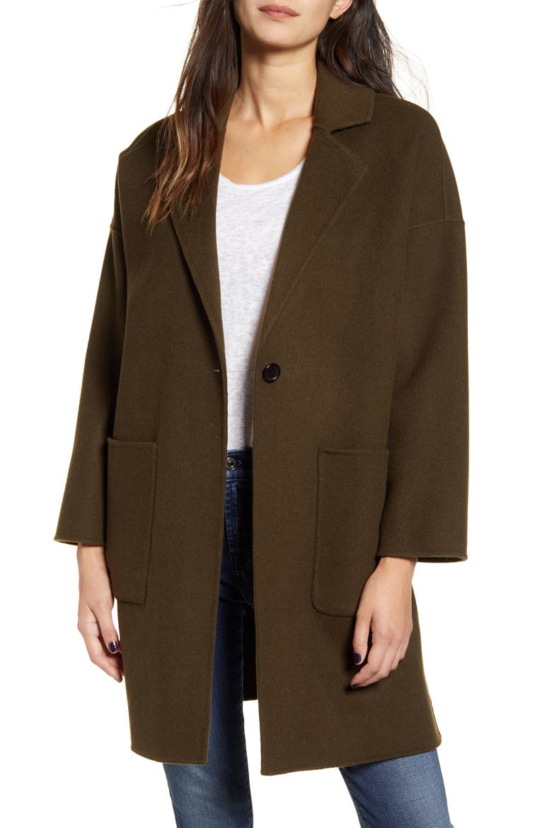Everest Longline Coat, Main, color, OLIVE