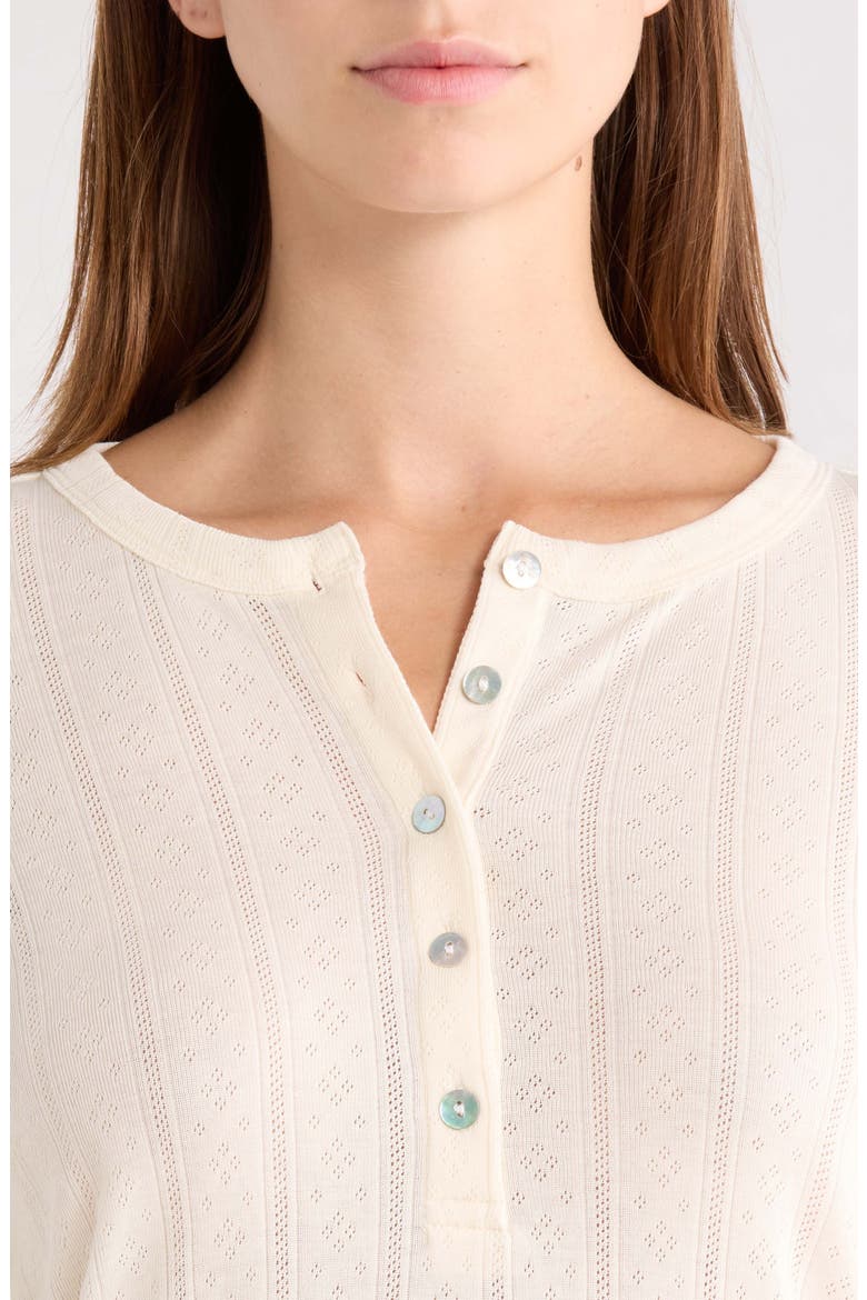 Pointelle Long Sleeve Henley, Alternate, color, ANTIQUE WHITE