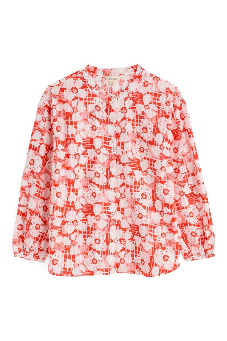 Radiance Floral Organic Cotton Button-Up Shirt, Alternate, color, PATCHWORK BLOOM CHALK