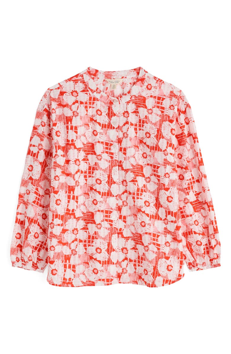 Seasalt Cornwall Radiance Floral Organic Cotton Button-Up Shirt, Alternate, color, Patchwork Bloom Chalk