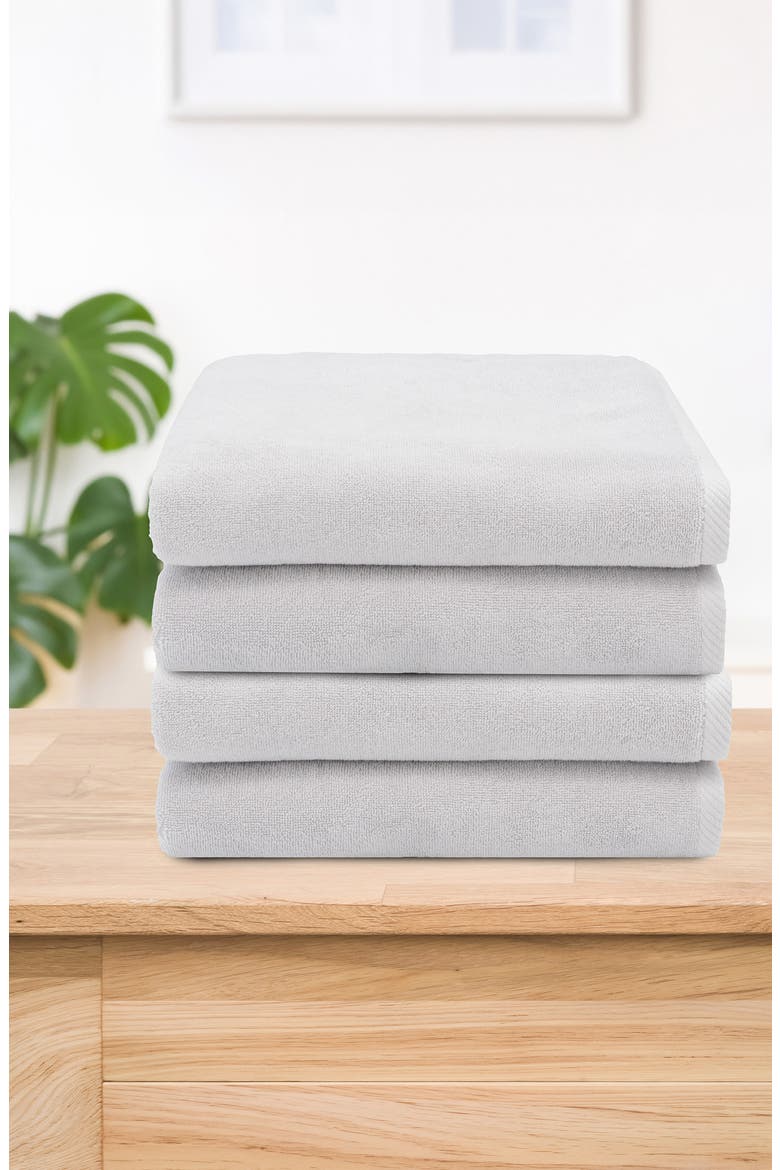 3-Pack Ediree Cotton Bath Towel Set, Alternate, color, SILVER