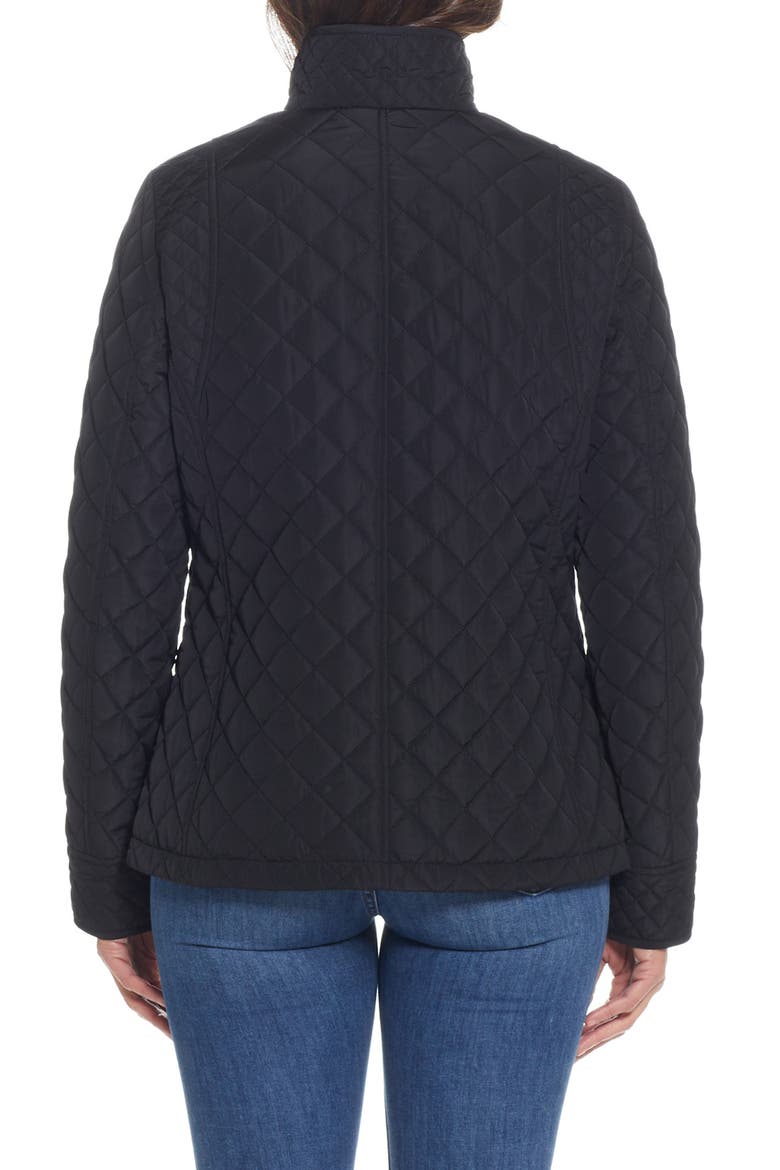 Quilted Stand Collar Jacket, Alternate, color, BLACK