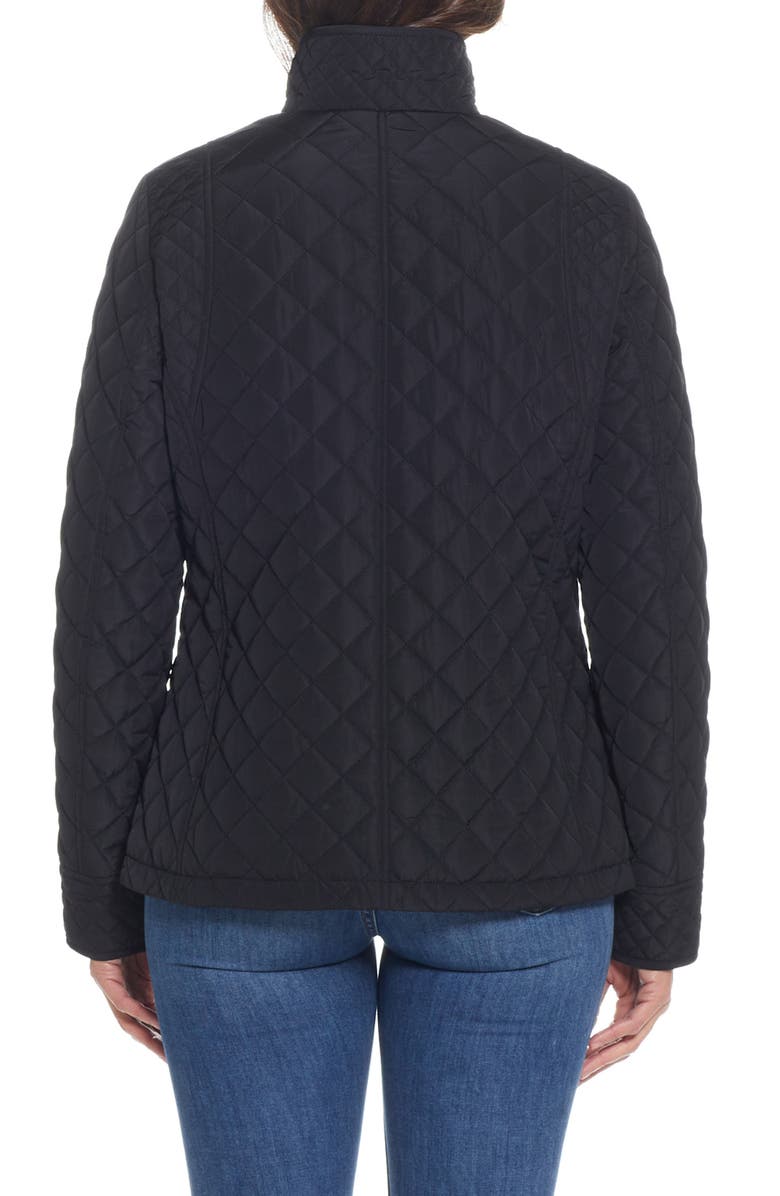 Gallery Quilted Stand Collar Jacket, Alternate, color, Black