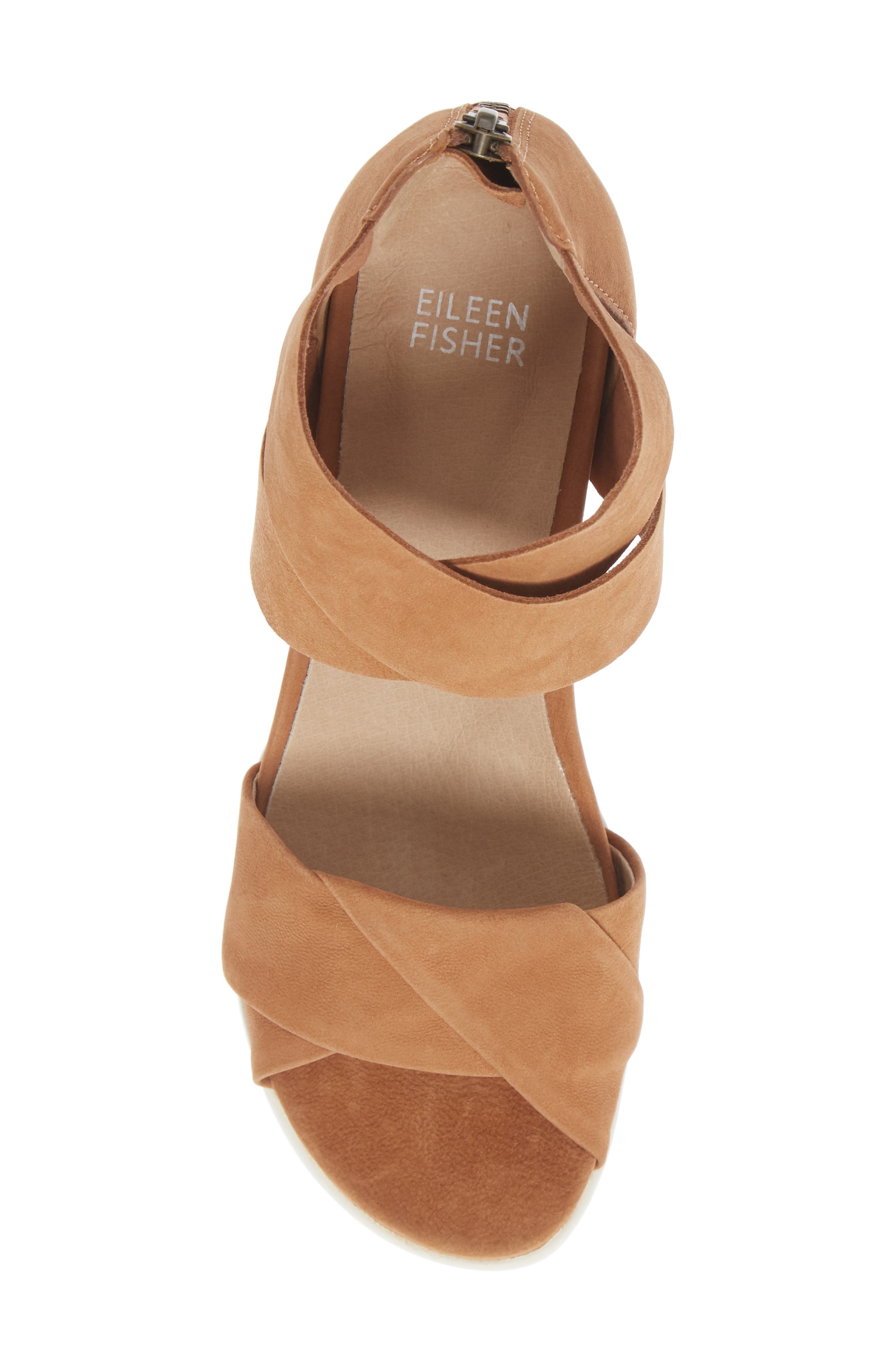 Viv Wedge Sandal, Alternate, color, COGNAC NUBUCK LEATHER