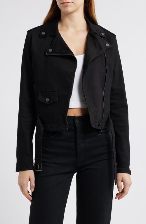 Hidden Jeans Denim Biker Jacket In Black