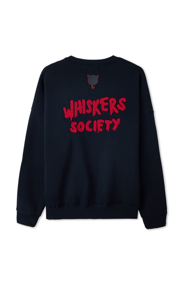 Moshiqa Whiskers Society Human Sweatshirt, Alternate, color, Black