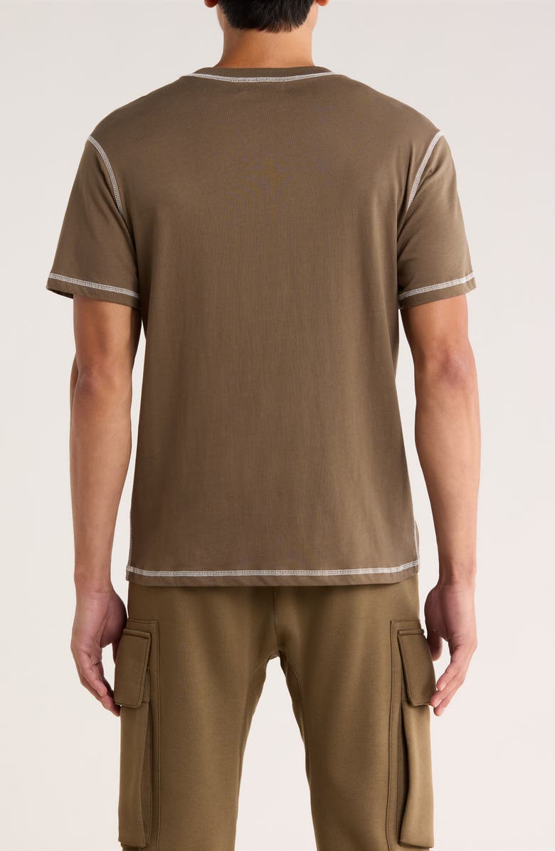 Museum of Peace & Quiet Wordmark Reverse Stitch Logo Graphic T-Shirt, Alternate, color, Brown