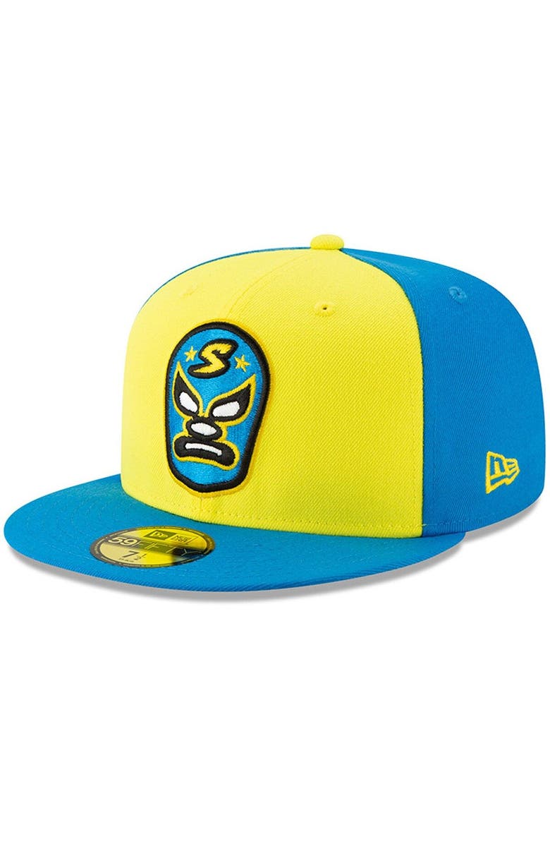 New Era Men's New Era Yellow/Blue Sacramento Dorados Copa de la Diversion 59FIFTY Fitted Hat, Main, color, Yellow