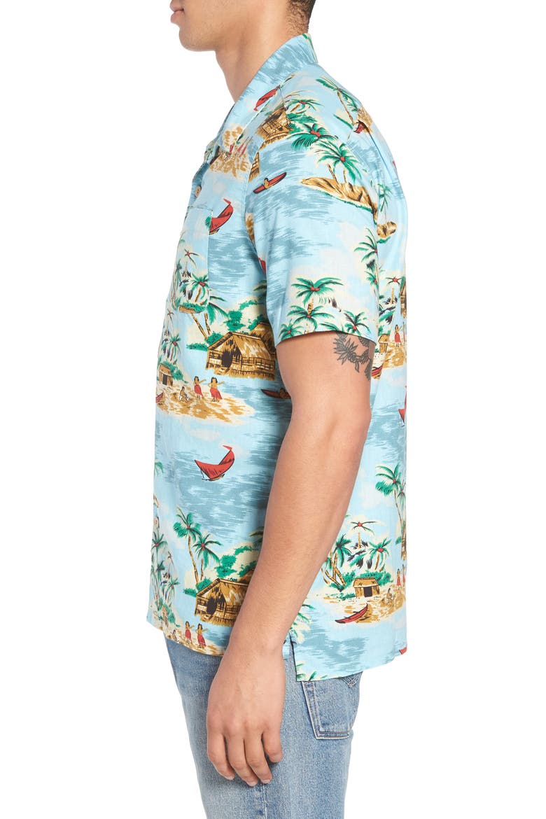 Levi's® Hawaiian Camp Shirt, Alternate, color, PELICAN CAMEO BLUE