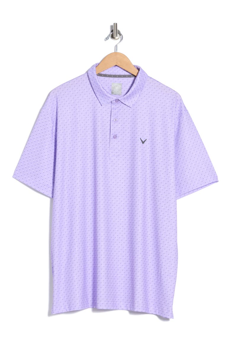 Chevron Print Twill Polo, Main, color, SAND VERBANA