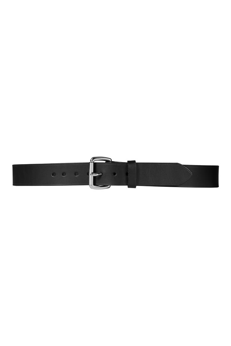 Bridle Leather Belt, Main, color, BLACK/ STAINLESS