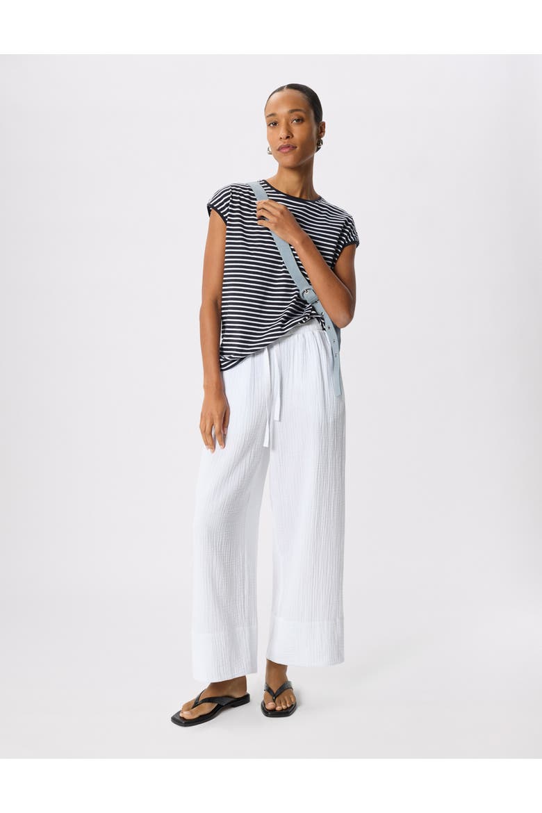 Stripe Cap Sleeve T-Shirt, Alternate, color, Navy/Multi
