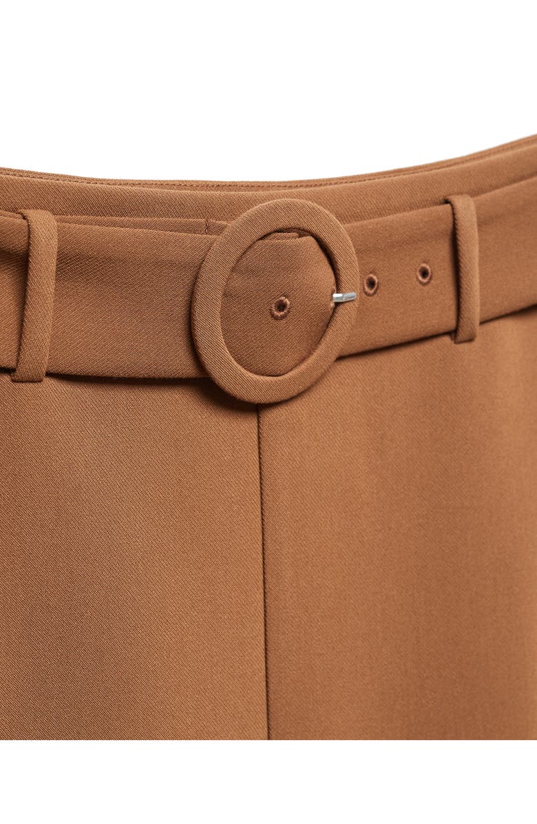 MANGO Belted Front Slit Midi Skirt, Alternate, color,