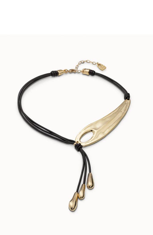 Unode50 18k Gold And Silver Short Adjustable Latigo Necklaces