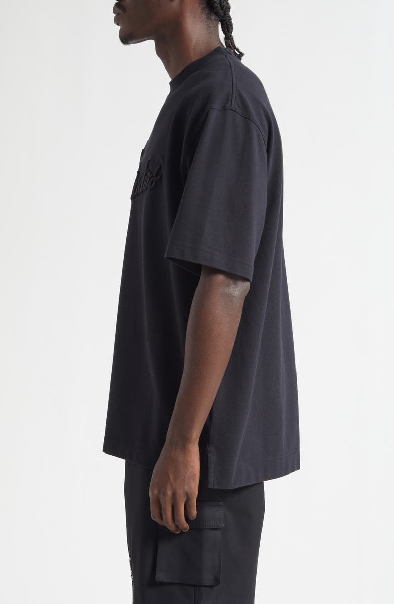 Acne Studios Tourist Logo Embroidered Cotton T-Shirt, Alternate, color, Black