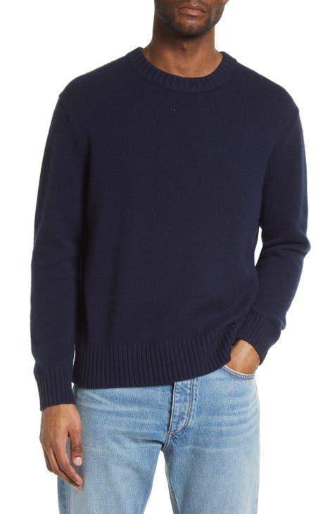 Nordstrom Mens Shop Cashmere & Silk V-Neck Sweater Blue Estate Sz authentic L