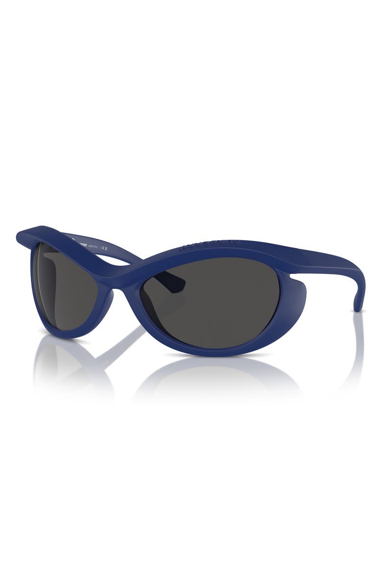 Burberry 66mm Oversize Irregular Sunglasses, Alternate, color, Blue