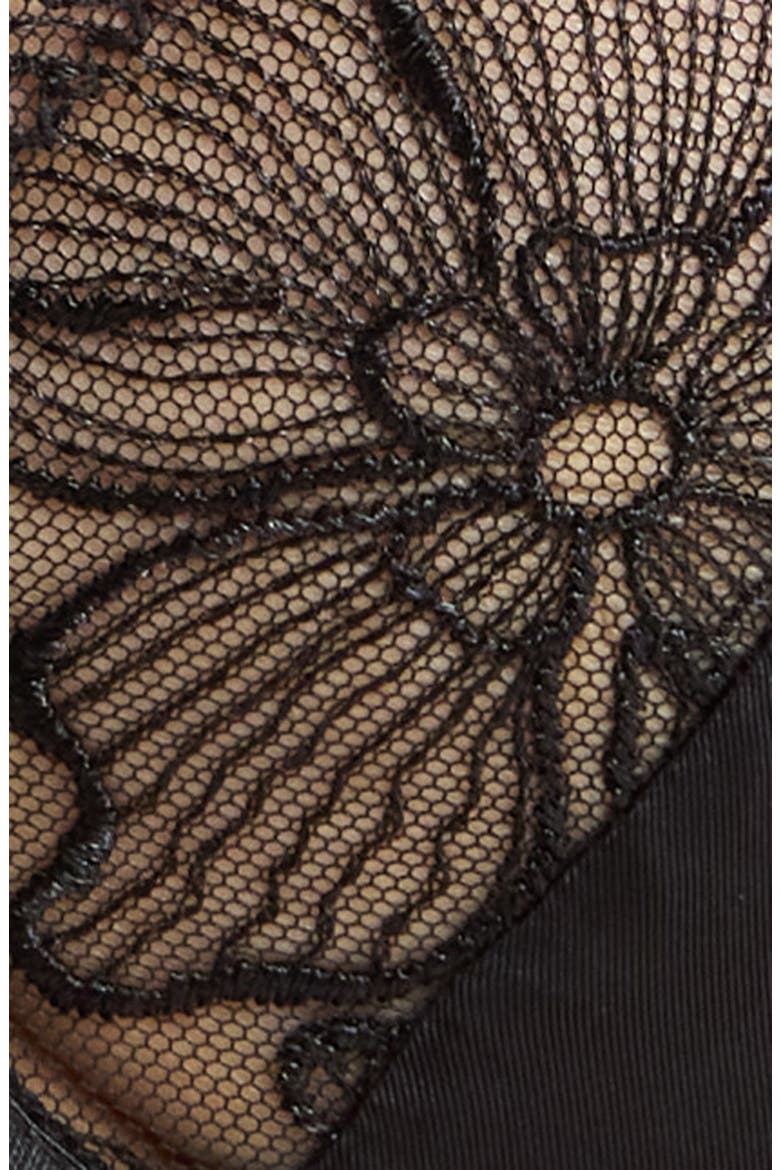 Jemma Lace & Mesh Underwire Bra, Alternate, color, CAVIAR