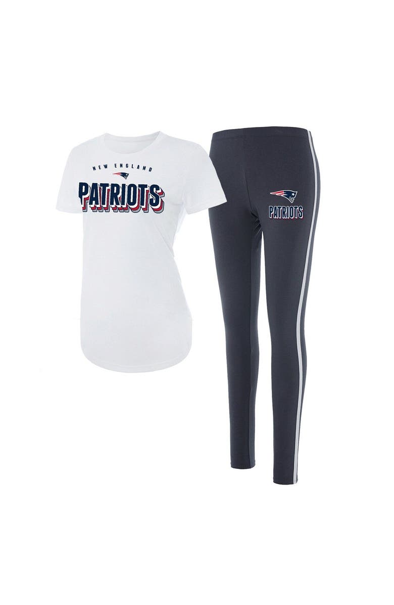 CONCEPTS SPORT Women's Concepts Sport White/Charcoal New England Patriots Sonata T-Shirt & Leggings Set, Main, color, White