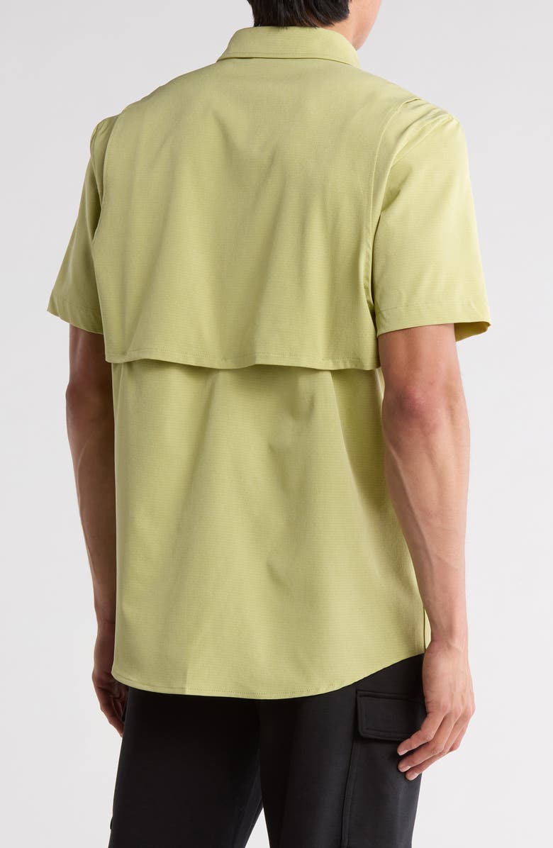 Quiksilver Alban Short Sleeve Button-Up Shirt, Alternate, color, Moss