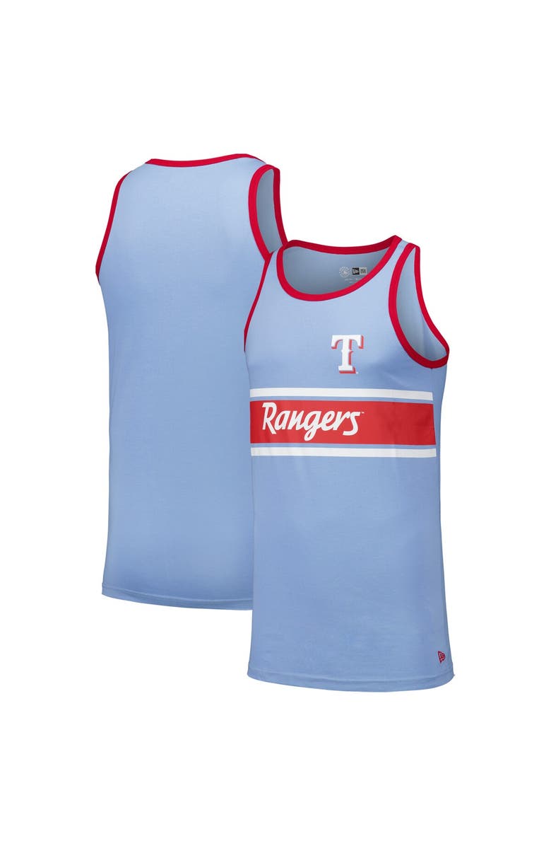 New Era Men's New Era Light Blue Texas Rangers Jersey Ringer Tank Top, Main, color, Light Blue