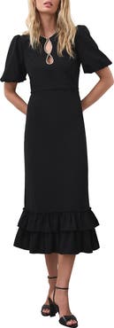 MINT VELVET Diamante Trim Midi Dress