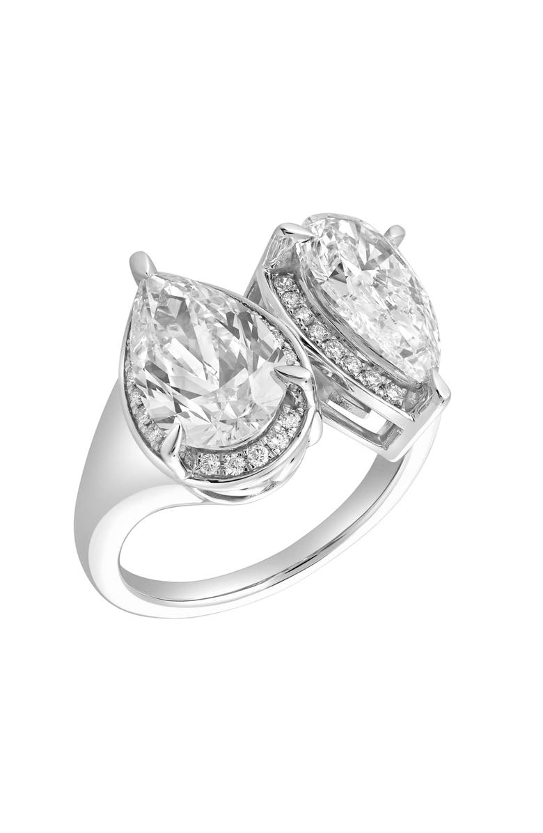 LuvMyJewelry Araminta 14K Gold Toi et Moi Pear Lab Grown Diamond Ring - 5.3 Cts, Alternate, color, 14K White Gold