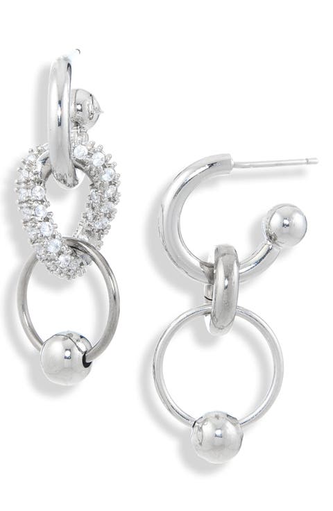 Alison Mismatched Tiered Hoop Drop Earrings