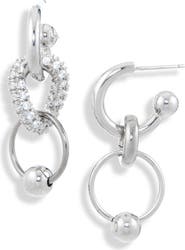 Justine Clenquet Alison Mismatched Tiered Hoop Drop Earrings