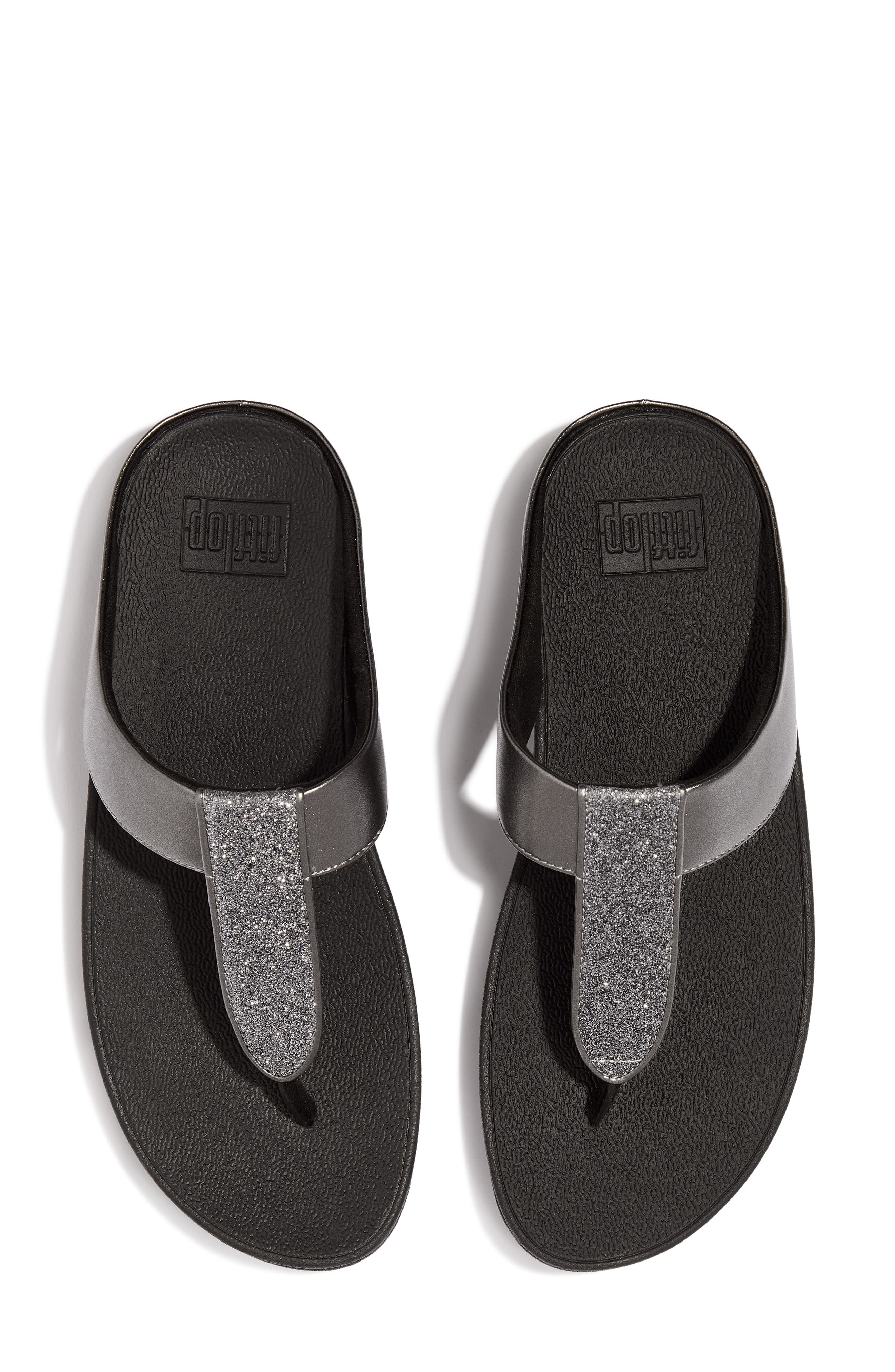 FitFlop Fino Platform Wedge Flip Flop, Alternate, color, Pewter