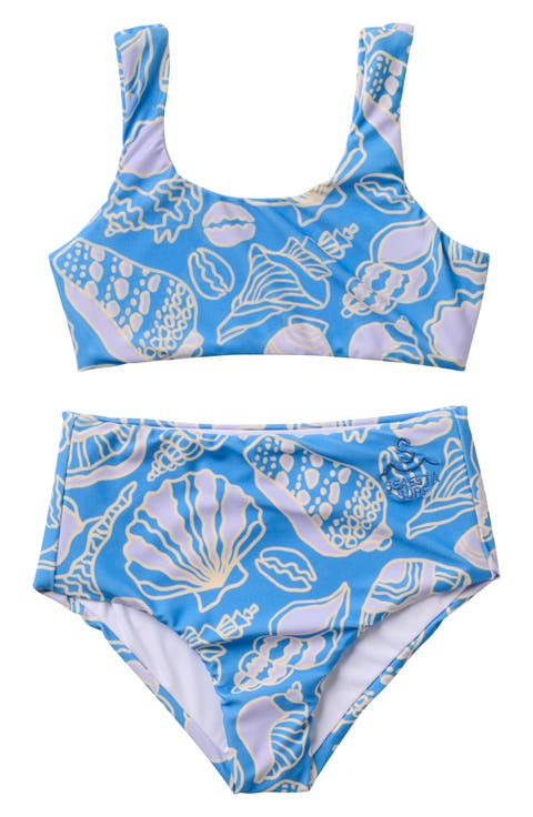 Kids' Seashells Periwinkle Two-Piece Swimsuit (Little Kid & Big Kid)