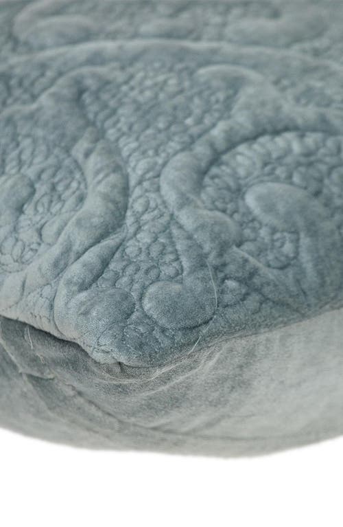 Parkland Collection Tufted Velvet Square Throw Pillow In Sea Foam