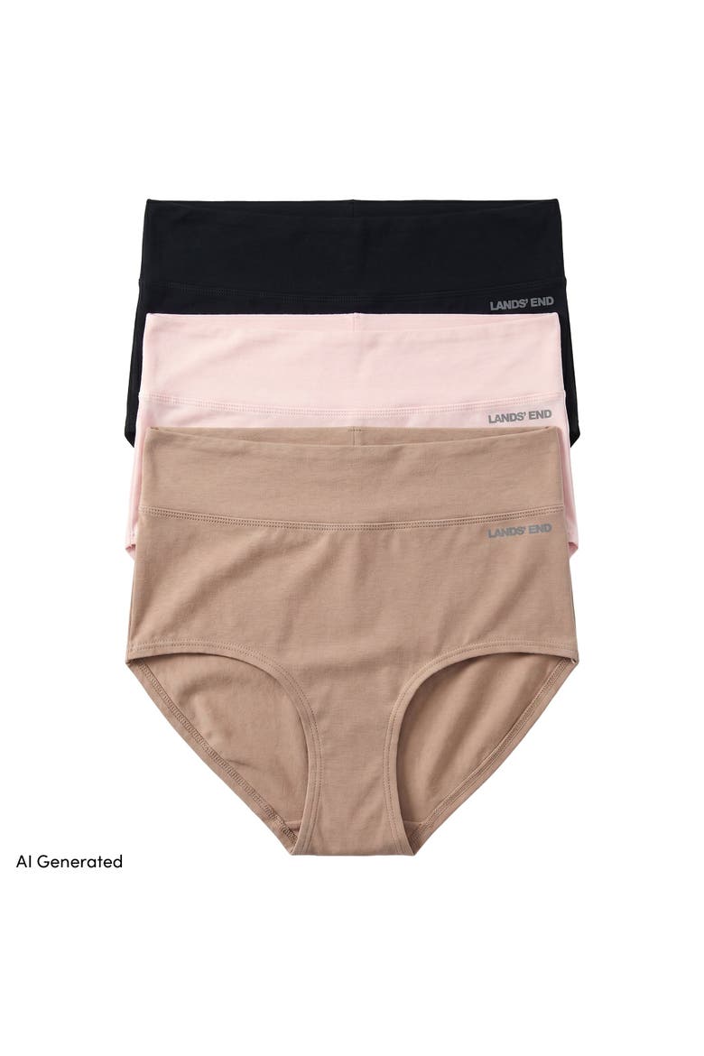 High Rise Full Coverage Brief Soft Essential Everyday 3 Pack Panties, Main, color, Clay/Blush/Blk