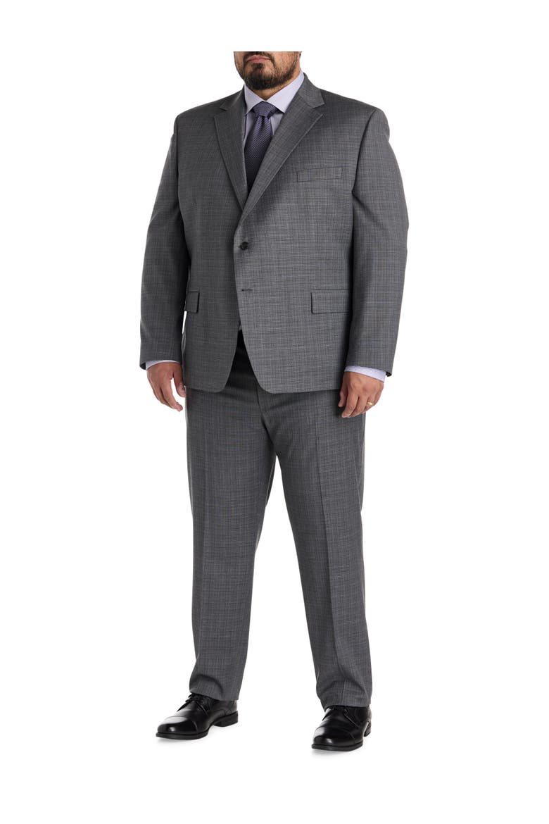 Big & Tall Transitional Check Suit Jacket, Alternate, color, GREY