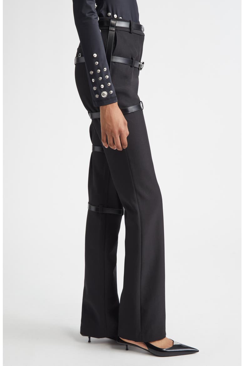 Multibelt Straight Leg Pants, Alternate, color, BLACK