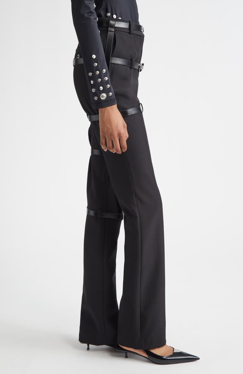 Coperni Multibelt Straight Leg Pants, Alternate, color, Black