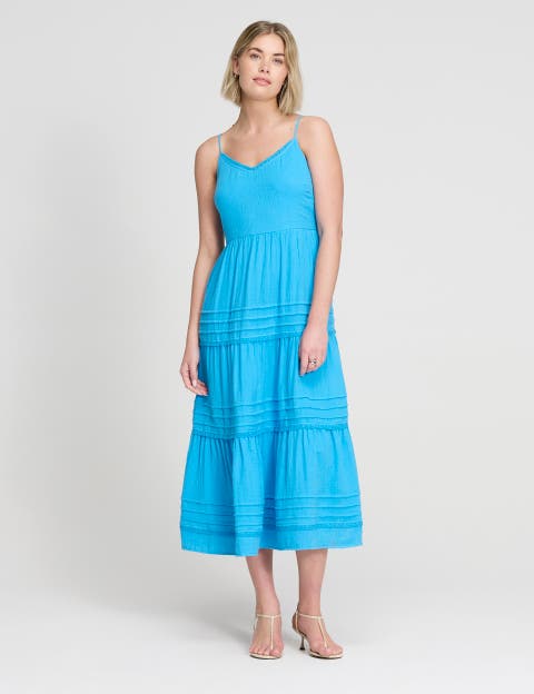 Hazel Cotton Cheesecloth Midi Dress