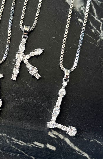 Mixed Crystal Initial Pendant Necklace