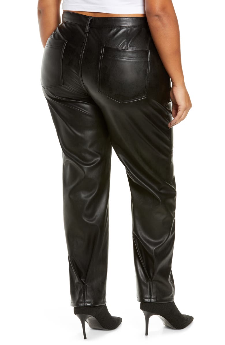 Open Edit Tapered Leg Faux Leather Pants, Alternate, color,