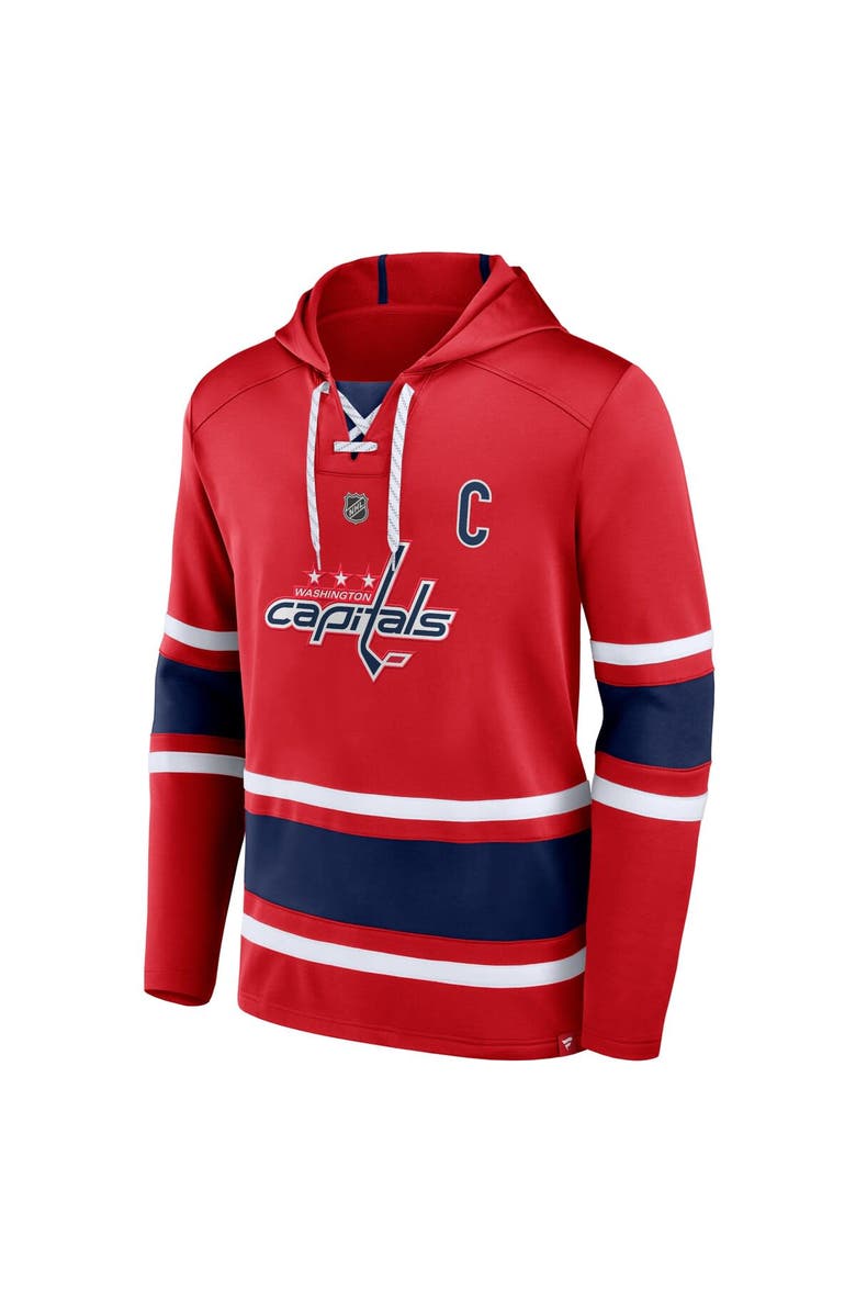 FANATICS Men's Fanatics Branded Alexander Ovechkin Red Washington Capitals Name & Number Lace-Up Pullover Hoodie, Alternate, color, Red