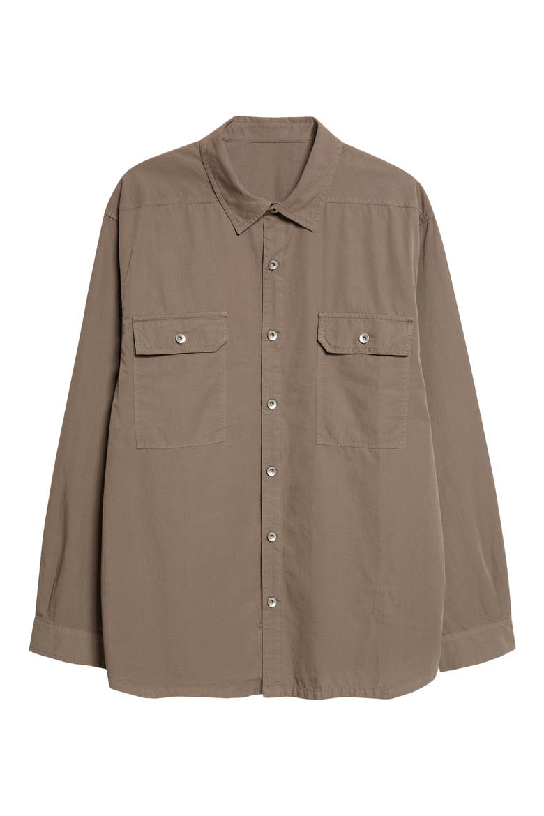 Jumbo Cotton Button-Up Overshirt, Main, color, DUST