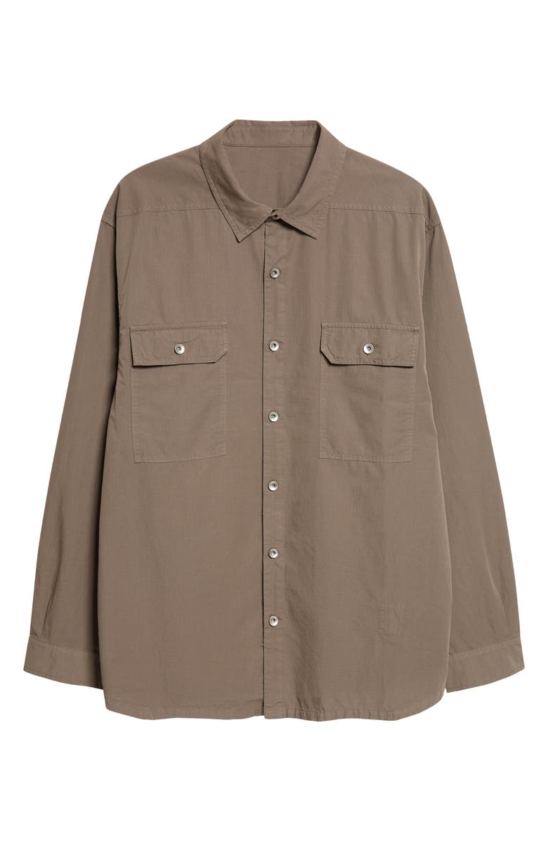 Rick Owens DRKSHDW Jumbo Cotton Button-Up Overshirt, Main, color, Dust