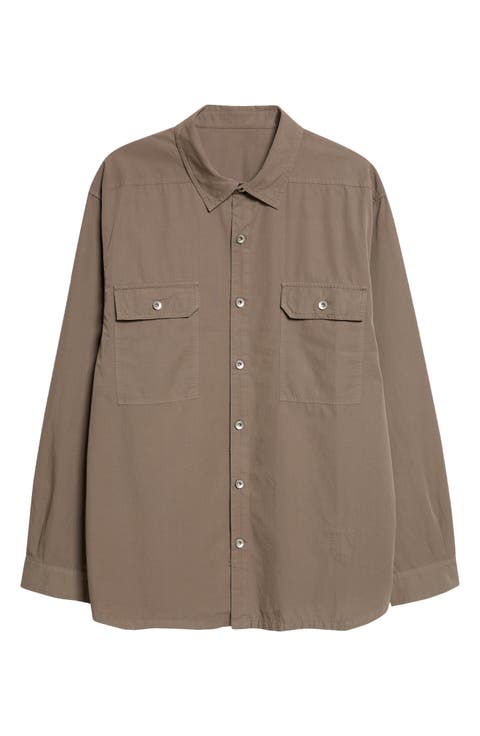 Jumbo Cotton Button-Up Overshirt