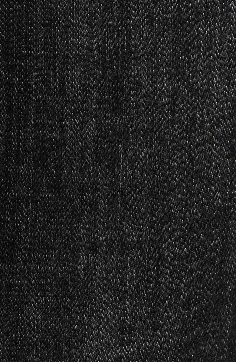 Hue Crosshatch Slit Hem Denim Leggings, Alternate, color, Black