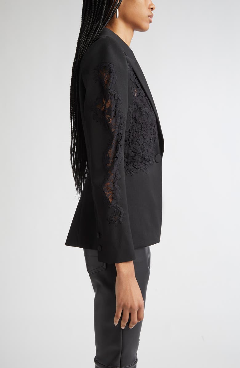 L'AGENCE Clementine Lace Detail Jacket, Alternate, color, Black