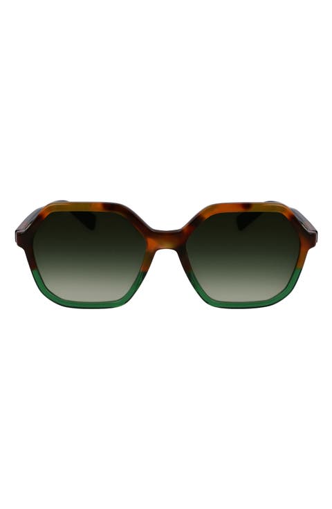 Heritage 56mm Gradient Modified Rectangular Sunglasses