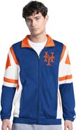 STARTER Men's Starter Royal/Orange New York Mets Contender Tricot Full-Zip Track Jacket