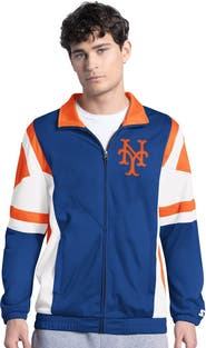 STARTER Men's Starter Royal/Orange New York Mets Contender Tricot Full-Zip Track Jacket