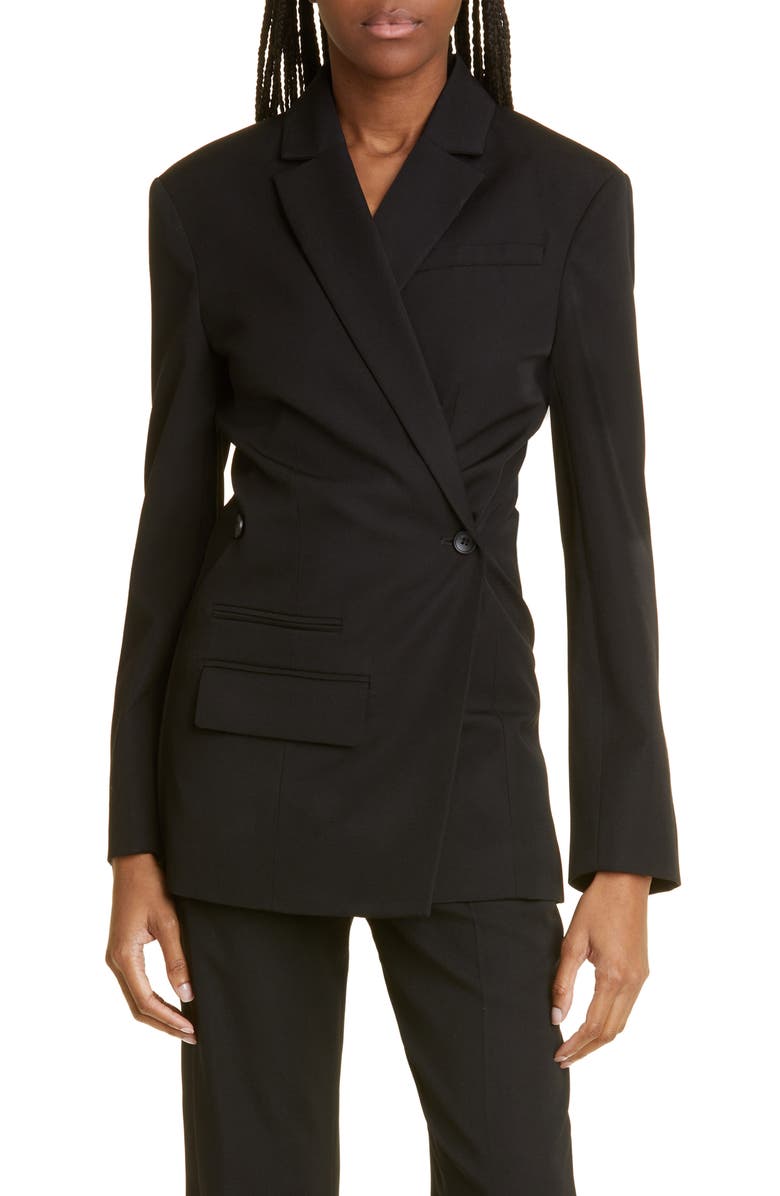 Jacquemus Tibau Cross Button Virgin Wool Jacket, Main, color, 990 Black